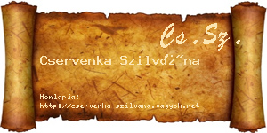 Cservenka Szilvána névjegykártya